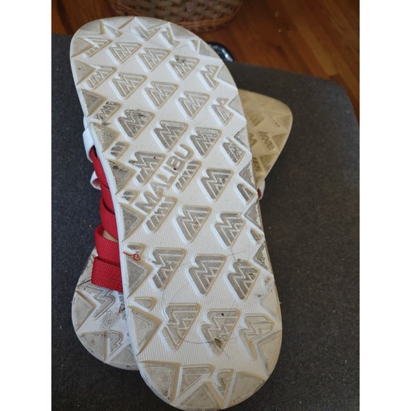 Malibu red and white woven semi platform slides - Picture 4 of 4